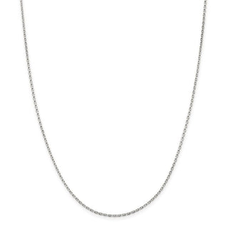42" Sterling Silver 1.5mm Beveled Oval Cable Chain Necklace