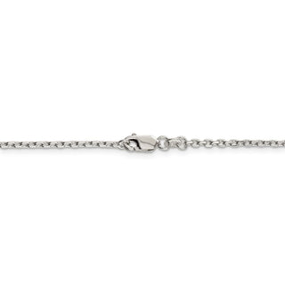14" Sterling Silver 2mm Beveled Oval Cable Chain Necklace