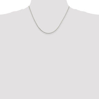 18" Rhodium-plated Sterling Silver 2mm Beveled Oval Cable Chain Necklace