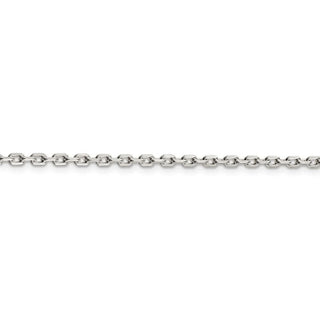 42" Sterling Silver 2.75mm Beveled Oval Cable Chain Necklace