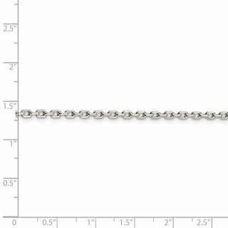 42" Sterling Silver 2.75mm Beveled Oval Cable Chain Necklace