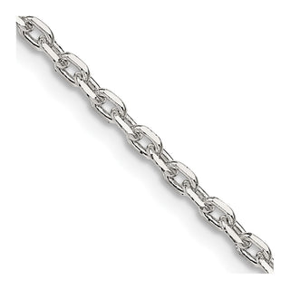24" Sterling Silver 2.75mm Beveled Oval Cable Chain Necklace