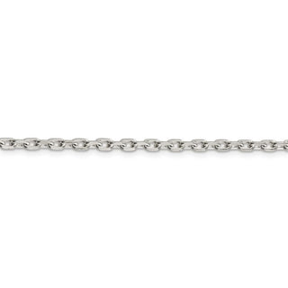 30" Sterling Silver 3.25mm Beveled Oval Cable Chain Necklace
