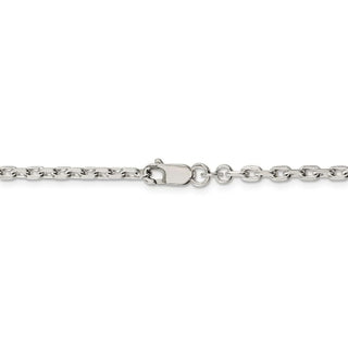 30" Sterling Silver 3.25mm Beveled Oval Cable Chain Necklace