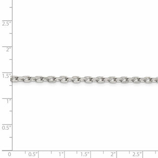 30" Sterling Silver 3.25mm Beveled Oval Cable Chain Necklace