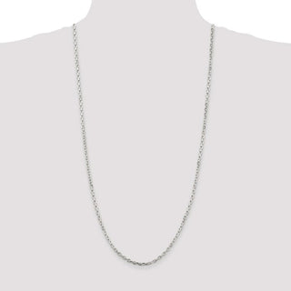 30" Sterling Silver 3.25mm Beveled Oval Cable Chain Necklace