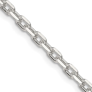 30" Sterling Silver 3.25mm Beveled Oval Cable Chain Necklace