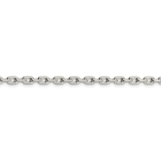 30" Sterling Silver 3.95mm Beveled Oval Cable Chain Necklace