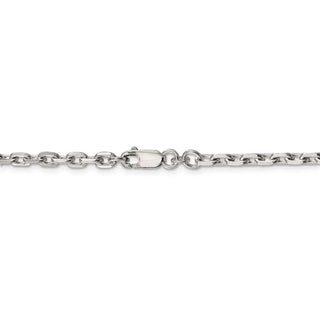30" Sterling Silver 3.95mm Beveled Oval Cable Chain Necklace