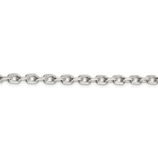26" Sterling Silver 4.9mm Beveled Oval Cable Chain Necklace