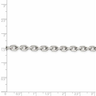 26" Sterling Silver 4.9mm Beveled Oval Cable Chain Necklace