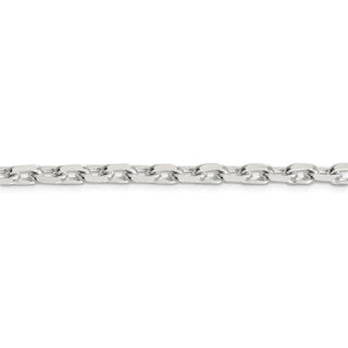 26" Sterling Silver 5.4mm Beveled Oval Cable Chain Necklace