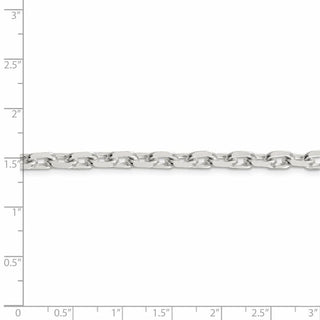 26" Sterling Silver 5.4mm Beveled Oval Cable Chain Necklace