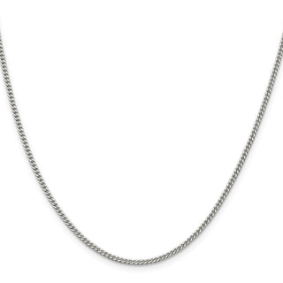 22" Rhodium-plated Sterling Silver 2mm Curb Chain Necklace