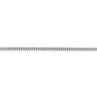 7" Sterling Silver Rhodium-plated 2mm Curb Chain Bracelet