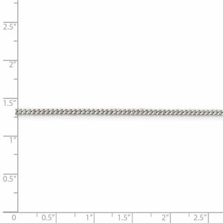 7" Sterling Silver Rhodium-plated 2mm Curb Chain Bracelet