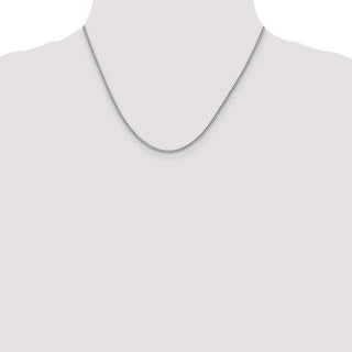 18" Rhodium-plated Sterling Silver 2mm Curb Chain Necklace