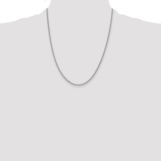 22" Rhodium-plated Sterling Silver 2mm Curb Chain Necklace