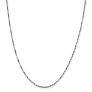 36" Sterling Silver 2mm Curb Chain Necklace