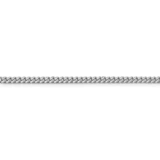 7" Sterling Silver 3mm Curb Chain Bracelet