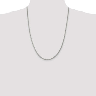 24" Sterling Silver 3mm Curb Chain Necklace