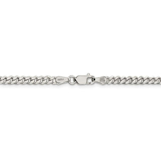 7" Sterling Silver Rhodium-plated 3.5mm Curb Chain Bracelet