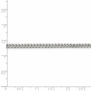 7" Sterling Silver Rhodium-plated 3.5mm Curb Chain Bracelet