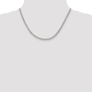18" Sterling Silver Rhodium-plated 3.5mm Curb Chain Necklace