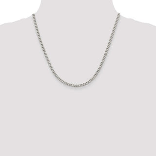 20" Rhodium-plated Sterling Silver 3.5mm Curb Chain Necklace