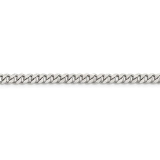 30" Rhodium-plated Sterling Silver 4.5mm Curb Chain Necklace