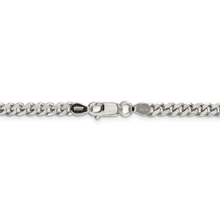 28" Rhodium-plated Sterling Silver 4.5mm Curb Chain Necklace
