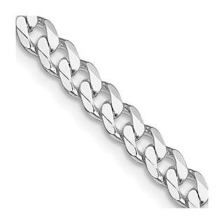 22" Rhodium-plated Sterling Silver 4.5mm Curb Chain Necklace