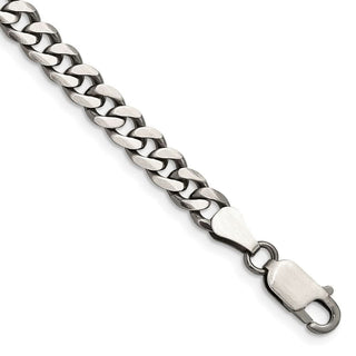 7" Sterling Silver Antiqued 6mm Curb Chain Bracelet