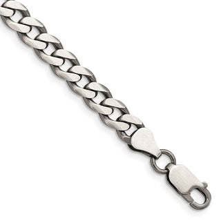 8" Sterling Silver Antiqued 7mm Curb Chain Bracelet