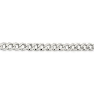 7" Sterling Silver 7.5mm Curb Chain Bracelet