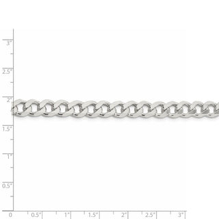 7" Sterling Silver 7.5mm Curb Chain Bracelet