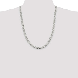 24" Sterling Silver 7.5mm Curb Chain Necklace
