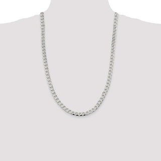 26" Sterling Silver 7.5mm Curb Chain Necklace