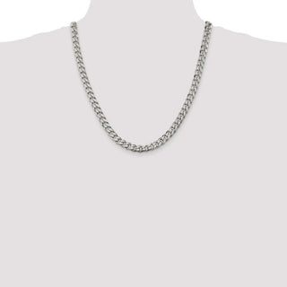 22" Sterling Silver 8mm Curb Chain Necklace