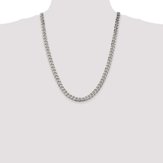 24" Sterling Silver 8mm Curb Chain Necklace