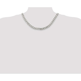 18" Sterling Silver 9mm Curb Chain Necklace