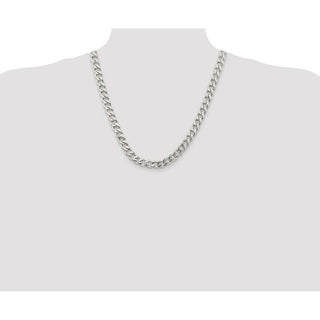 22" Sterling Silver 9mm Curb Chain Necklace