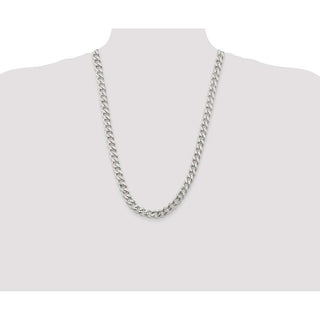 26" Sterling Silver 9mm Curb Chain Necklace