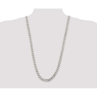 30" Sterling Silver 9mm Curb Chain Necklace