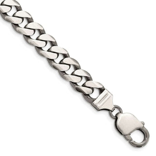 8" Sterling Silver Antiqued 9mm Curb Chain Bracelet