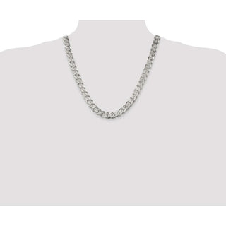 22" Sterling Silver 11mm Curb Chain Necklace