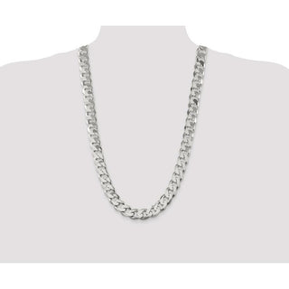 28" Sterling Silver 15mm Curb Chain Necklace