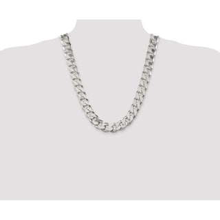 24" Sterling Silver 16.25mm Curb Chain Necklace