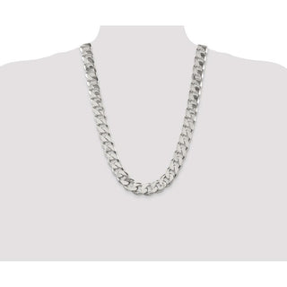 26" Sterling Silver 16.25mm Curb Chain Necklace