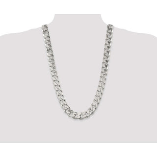 28" Sterling Silver 16.25mm Curb Chain Necklace